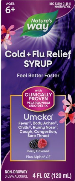 Nature&#39;s Way Umcka Cold &amp; Flu Berry Syrup 4 oz Liquid