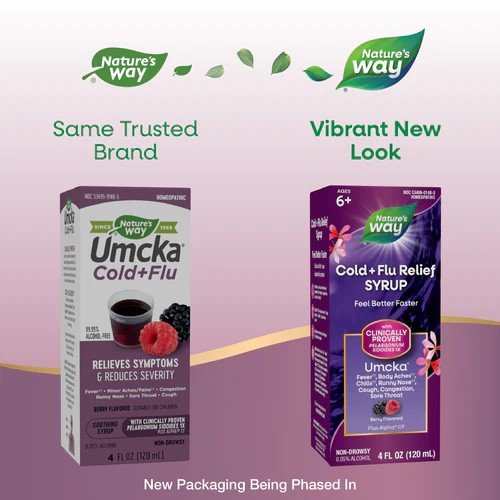 Nature&#39;s Way Umcka Cold &amp; Flu Berry Syrup 4 oz Liquid