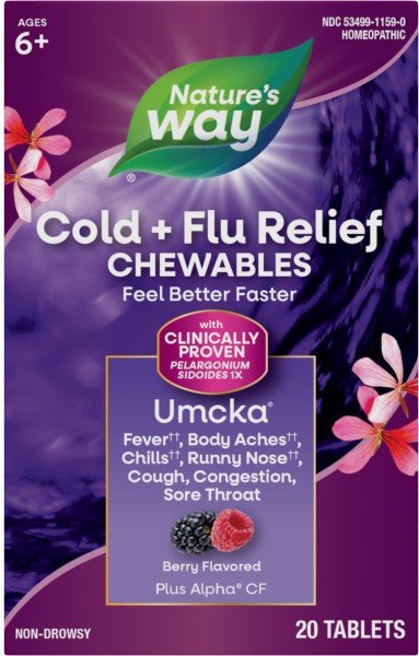 Nature&#39;s Way Umcka Cold &amp; Flu Berry 20 Chewable