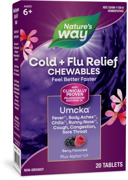 Nature&#39;s Way Umcka Cold &amp; Flu Berry 20 Chewable