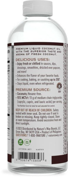 Nature&#39;s Way Liquid Coconut Premium Oil 20 oz Liquid