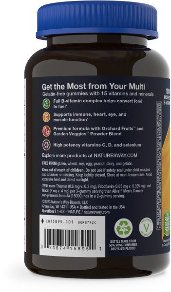 Nature&#39;s Way Alive! Mens Gummy Vitamins 75 Gummy