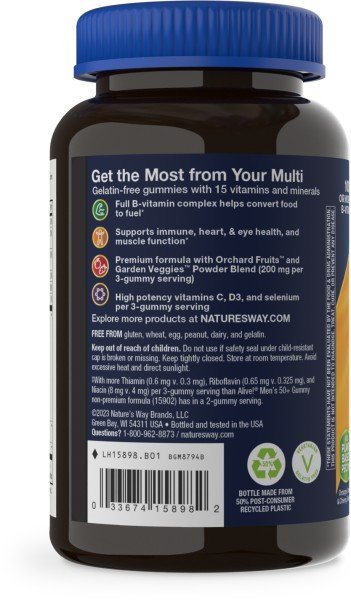 Nature's Way Alive! Mens 50+ Gummy Vitamins 75 Gummy