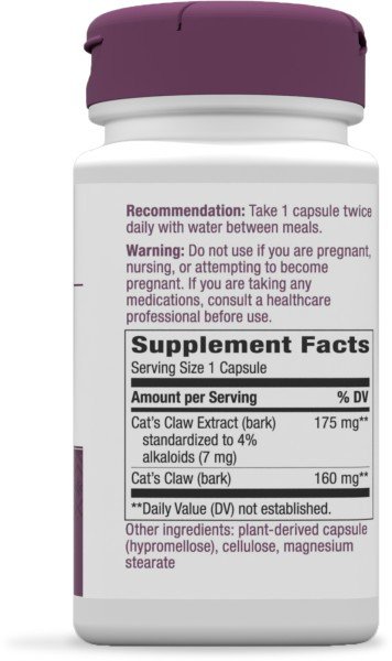 Nature&#39;s Way Cats Claw Standardized Extract 60 Capsule