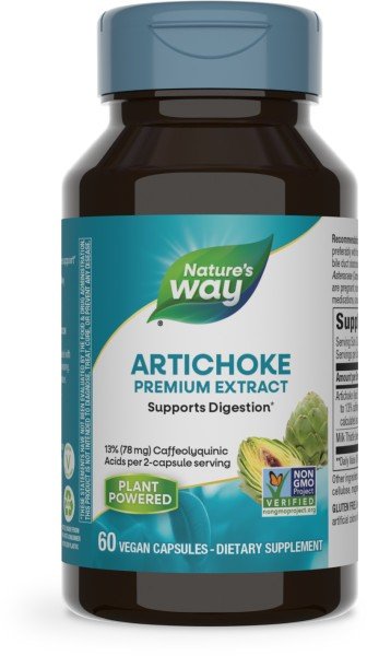 Artichoke Extract | Natures Way | Digestion Support | Vegan | Non GMO | Dietary Supplement 60 Capsules | VitaminLife