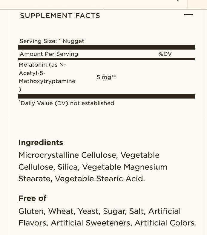 Solgar Melatonin 5mg 120 Nuggets