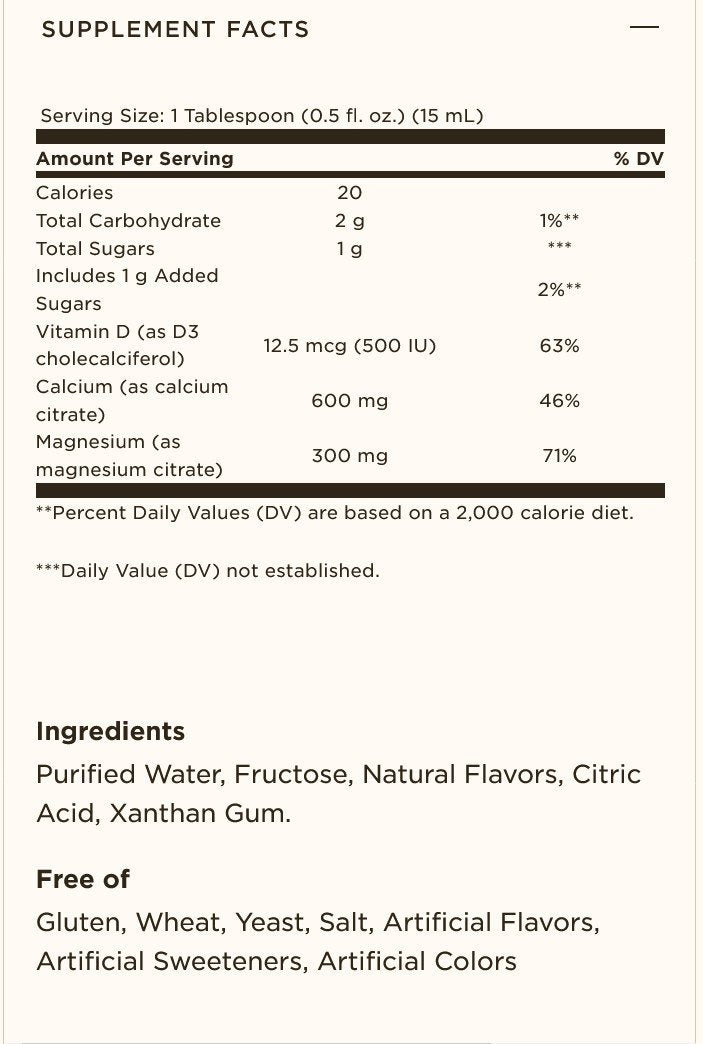Solgar Liquid Calcium Magnesium Citrate with Vitamin D3 - Natural Orange - Vanilla Flavor 16 oz Liquid