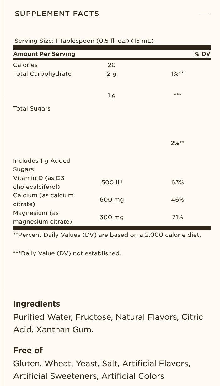 Solgar Liquid Calcium Magnesium Citrate with Vitamin D3 - Natural Strawberry Flavor 16 oz Liquid