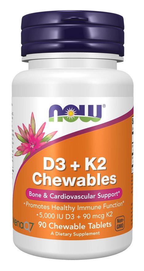 Now Foods D3 + K2 Chewables 90 Chewable Tablets