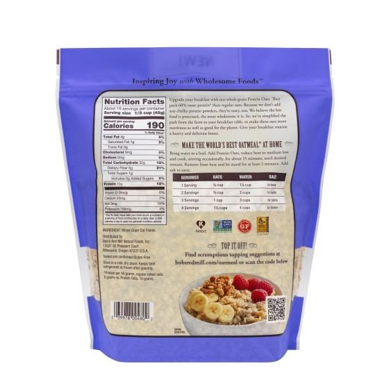 Bobs Red Mill Protein Oats 32 oz Bag