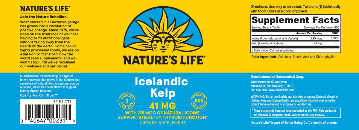 Natures Life Icelandic Kelp - Vegetarian 500 Tablet