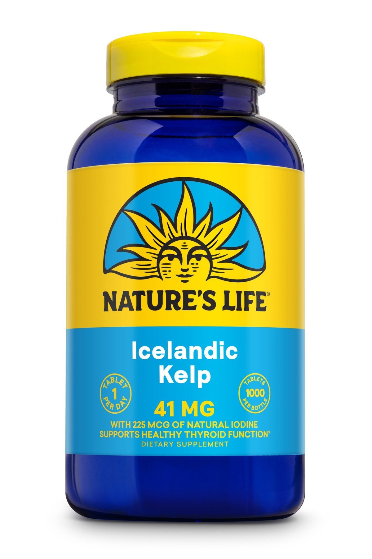 Icelandic Kelp | Natures Life | Thyroid Function | Thyroid Health | 1 per day | Vegetarian | Dietary Supplement | 1000 Tablets | VitaminLife