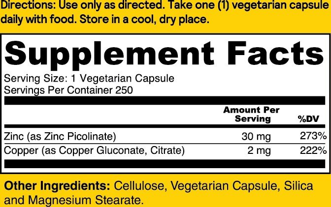 Natures Life Protecring Zinc 30mg 250 Capsule