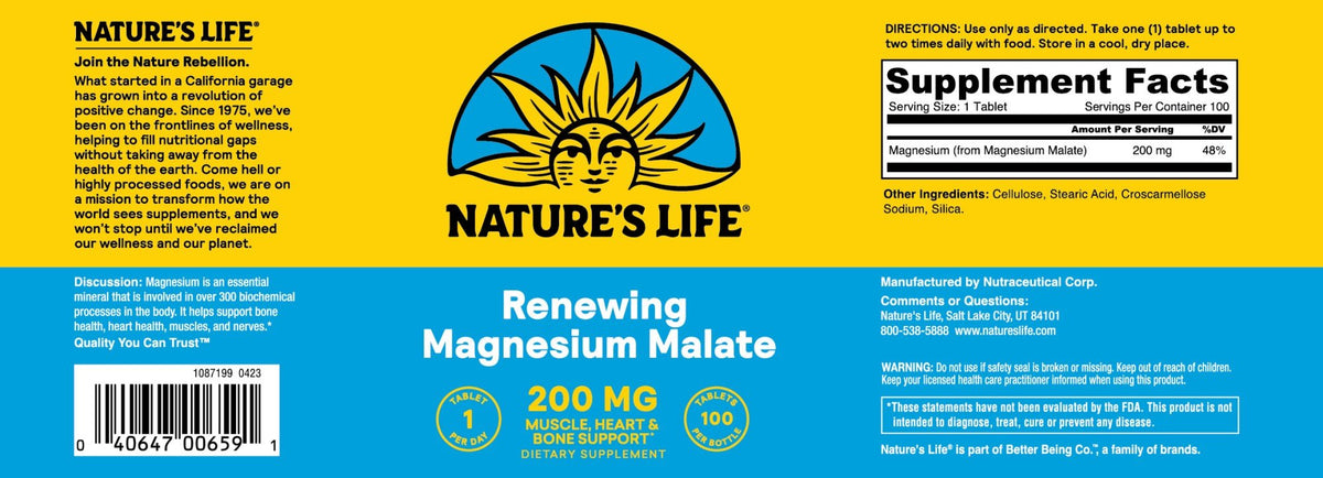 Natures Life Renewing Magnesium Malate 1300mg 100 Tablet