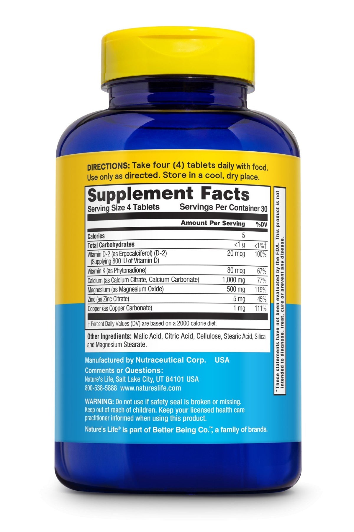 Natures Life Calcium Citrate/Malate - Vegetarian 120 Tablet