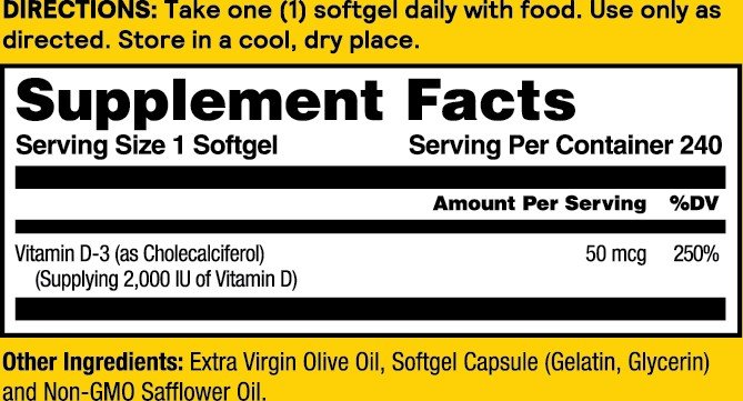 Natures Life Strengthening Vitamin D 3 240 Softgel