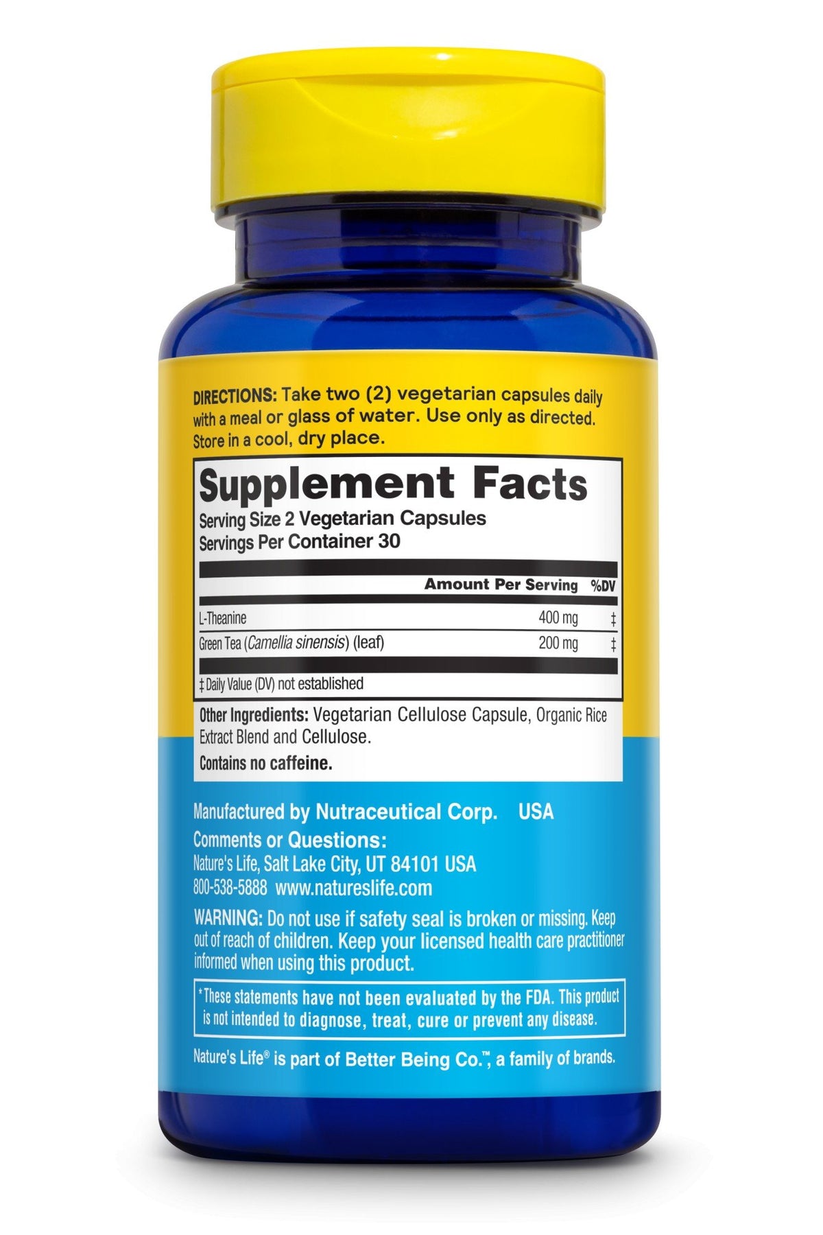 Natures Life L Theanine 400 mg 30 Tablet