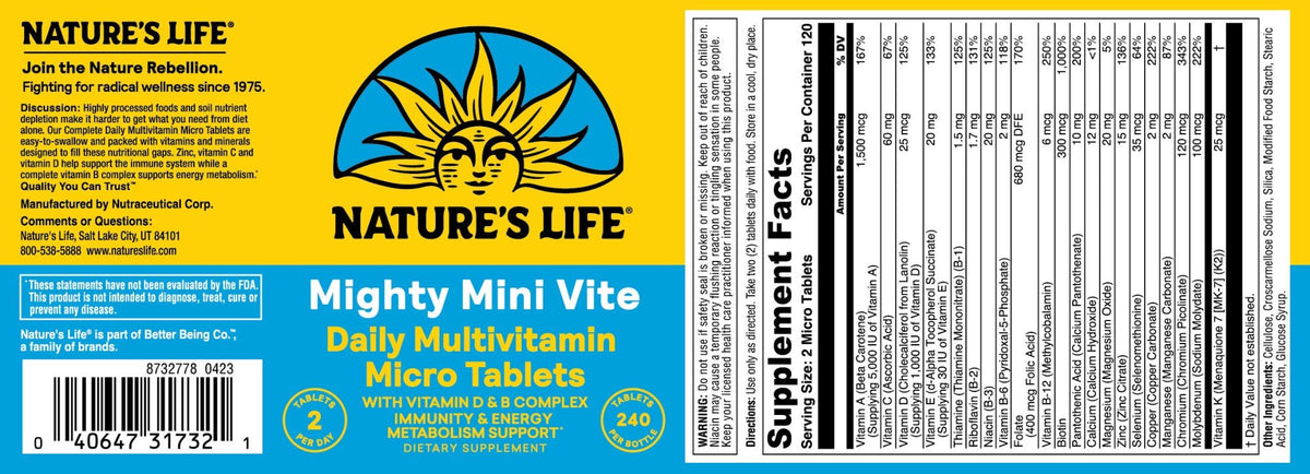 Natures Life Mighty Mini Vite 240 Tablet