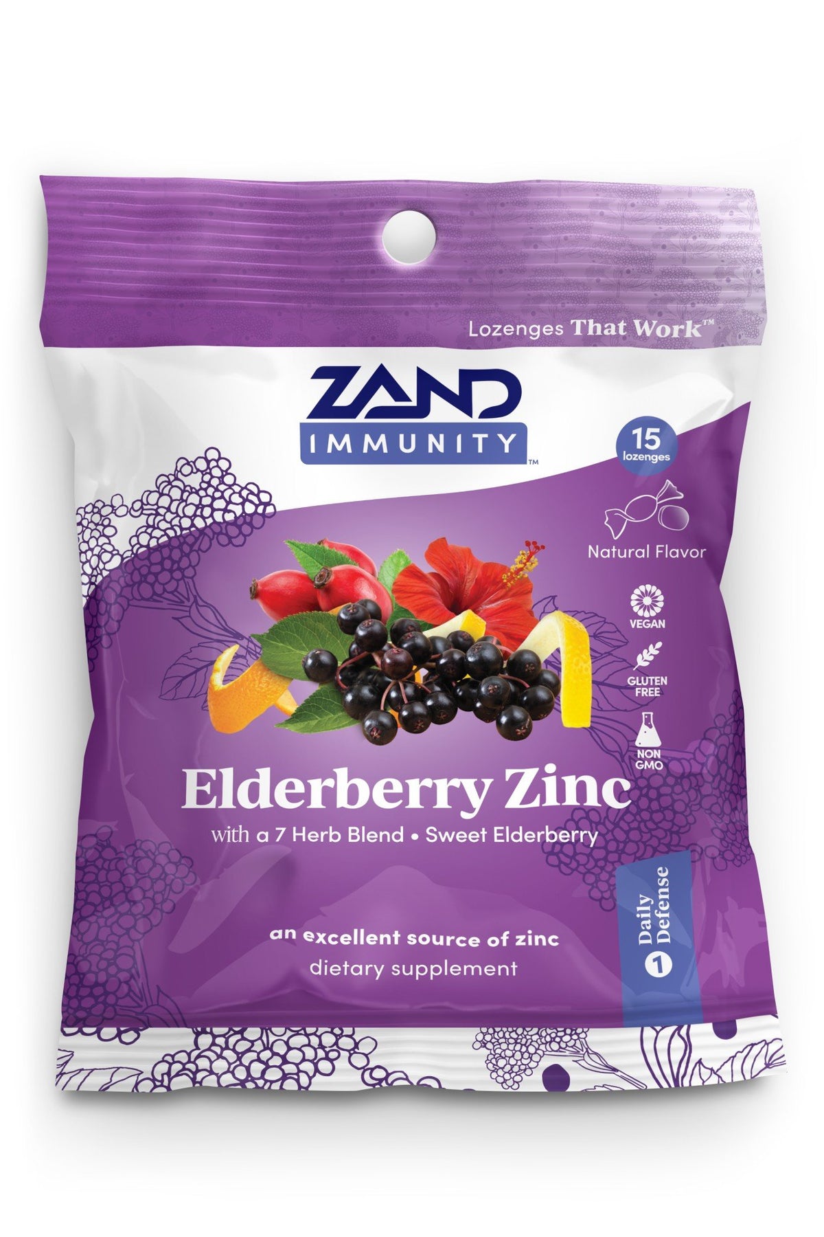 Zand Herbal Lozenge-Elderberry Zinc 15 Lozenge