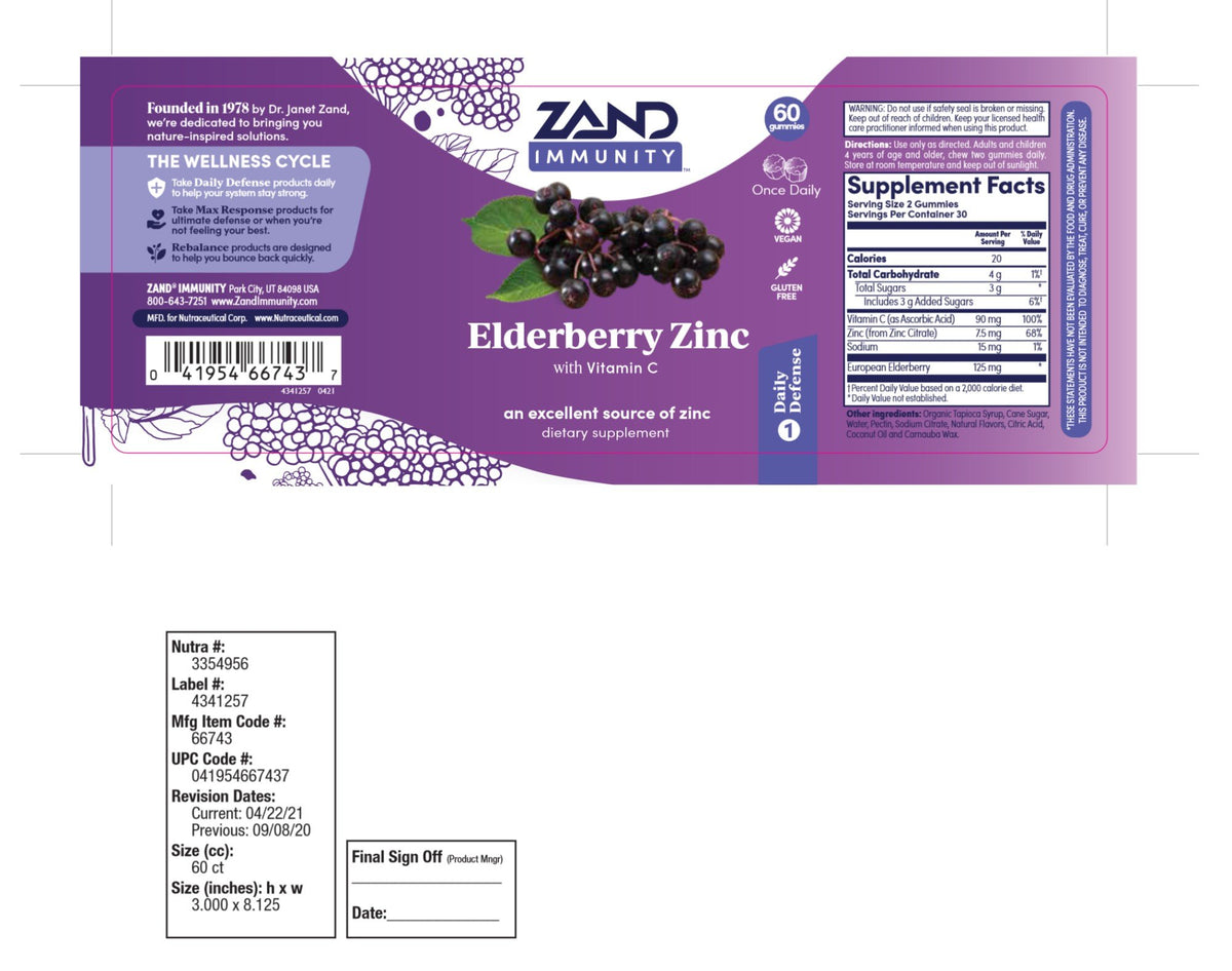 Zand Elderberry Zinc 60 Gummy