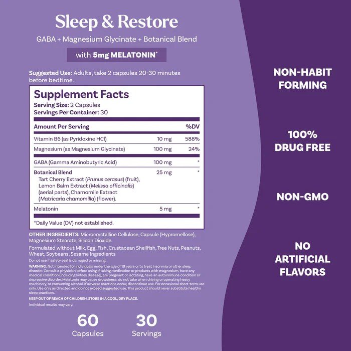 Natrol Natrol Sleep & Restore with Melatonin 60 Capsule