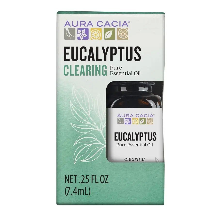 Aura Cacia Eucalyptus Essential Oil 0.25 fl oz Box