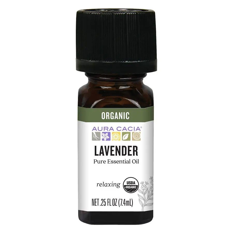 Aura Cacia Organic Lavender Essential Oil 0.25 oz Oil