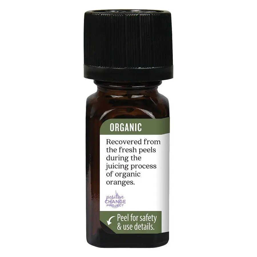 Aura Cacia Organic Sweet Orange Essential Oil .25 oz (7.4ml) Oil