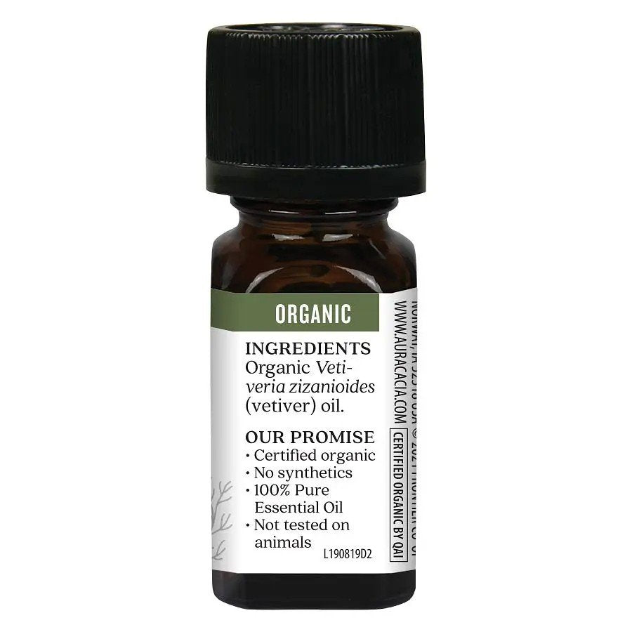 Aura Cacia Organic Vetiver Essential Oil 0.25 oz Oil