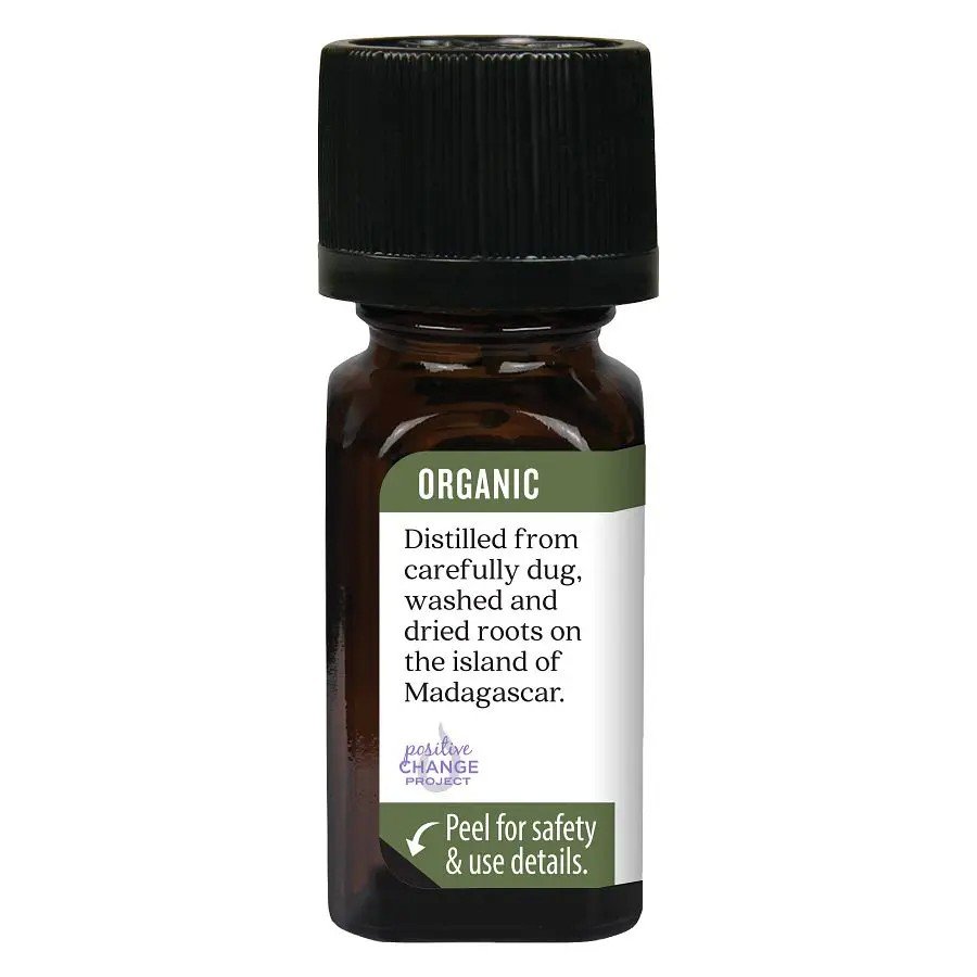 Aura Cacia Organic Vetiver Essential Oil 0.25 oz Oil