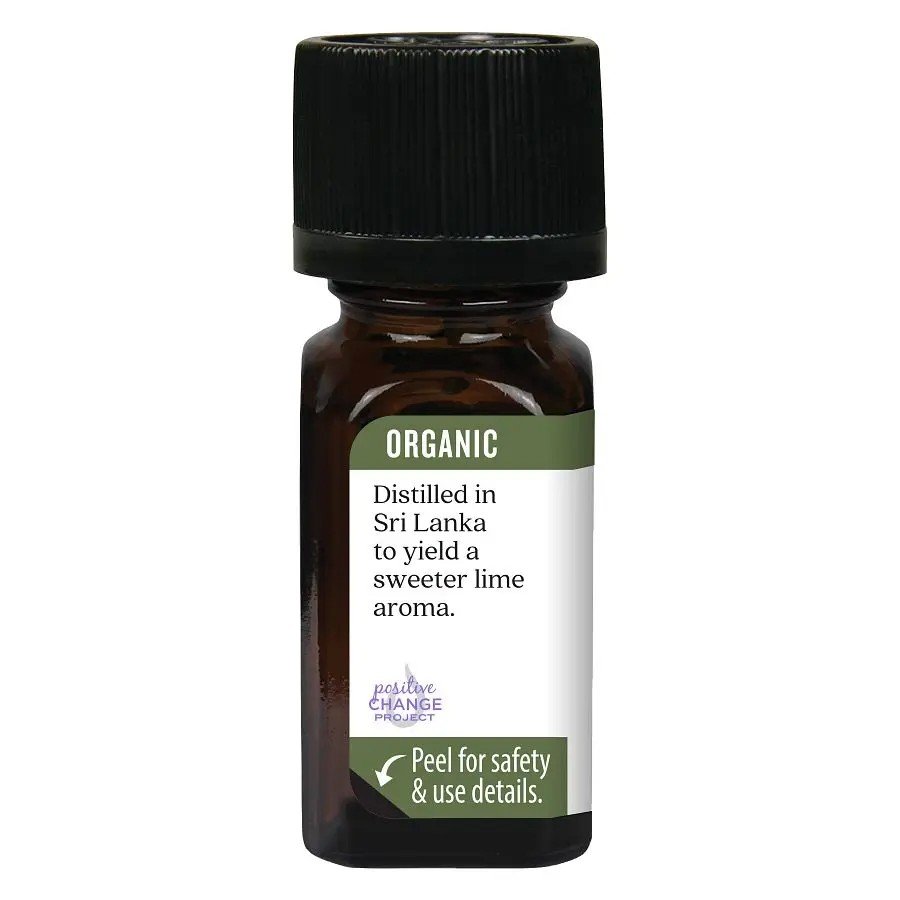 Aura Cacia Organic Distilled Lime Essential Oil 0.25 oz Oil