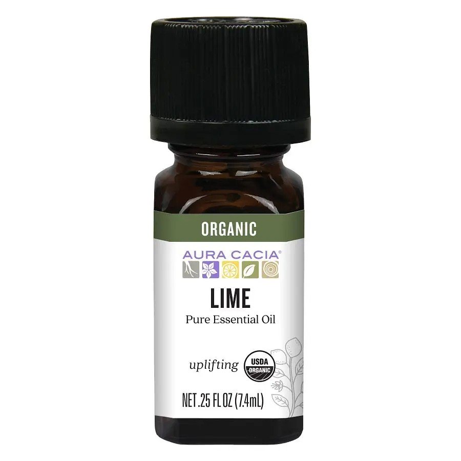 Aura Cacia Organic Distilled Lime Essential Oil 0.25 oz Oil