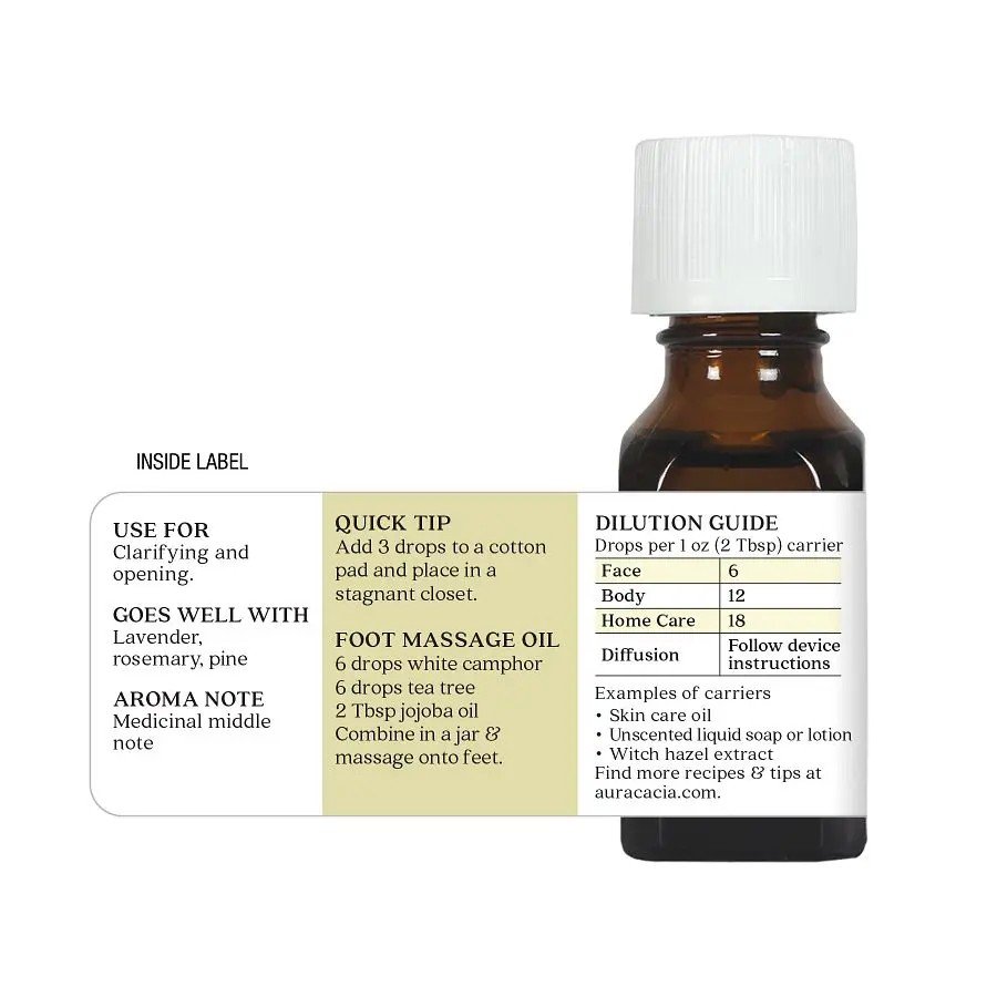 Aura Cacia White Camphor Essential Oil 0.5 oz Oil