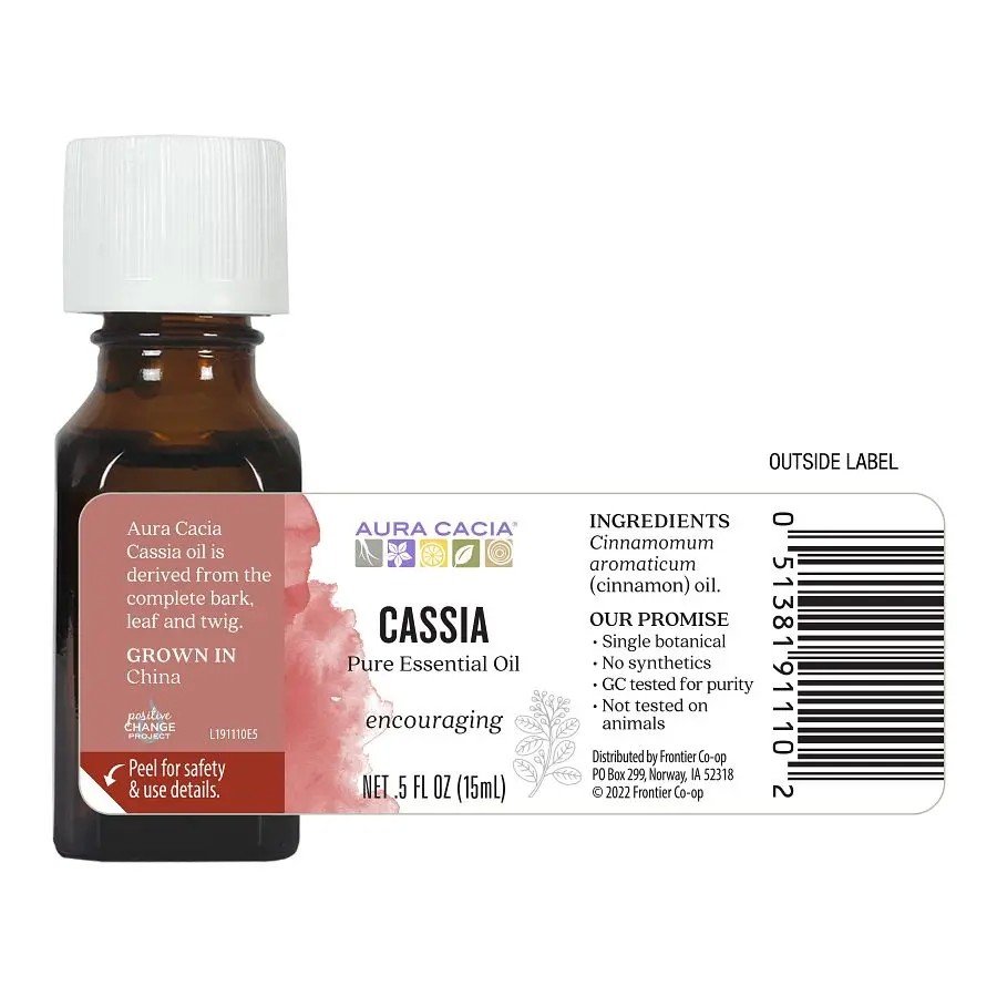 Aura Cacia Cassia (Cinnamon) Essential Oil 0.5 oz Oil