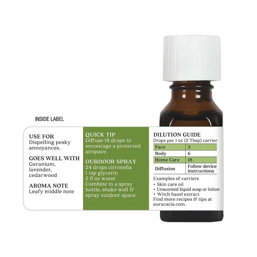 Aura Cacia Essential Oil Citronella Java 0.5 oz EssOil