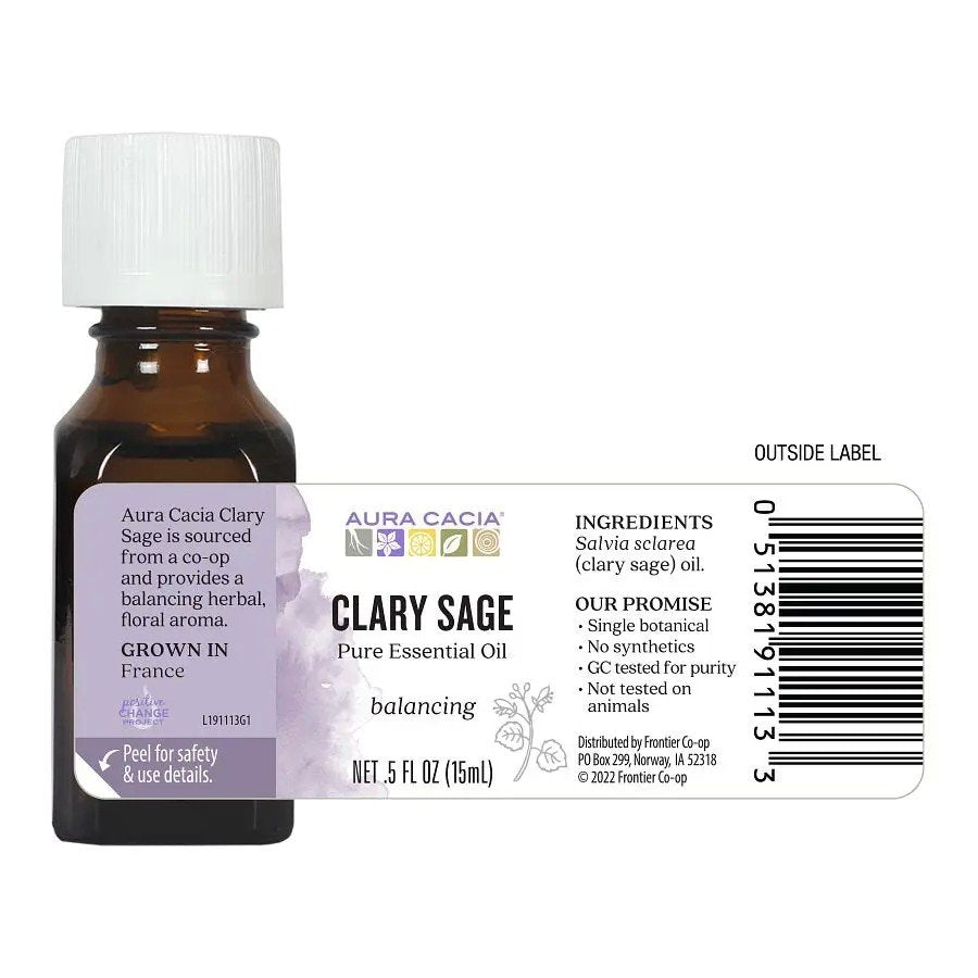 Aura Cacia Clary Sage Essential Oil 0.5 fl oz Oil