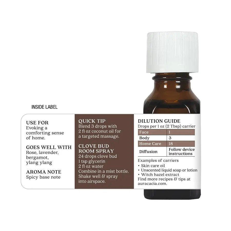 Aura Cacia Clove Bud Essential Oil 0.5 oz Oil