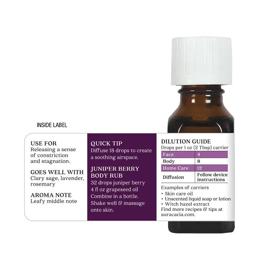 Aura Cacia Juniper Berry Essential Oil 0.5 oz Oil