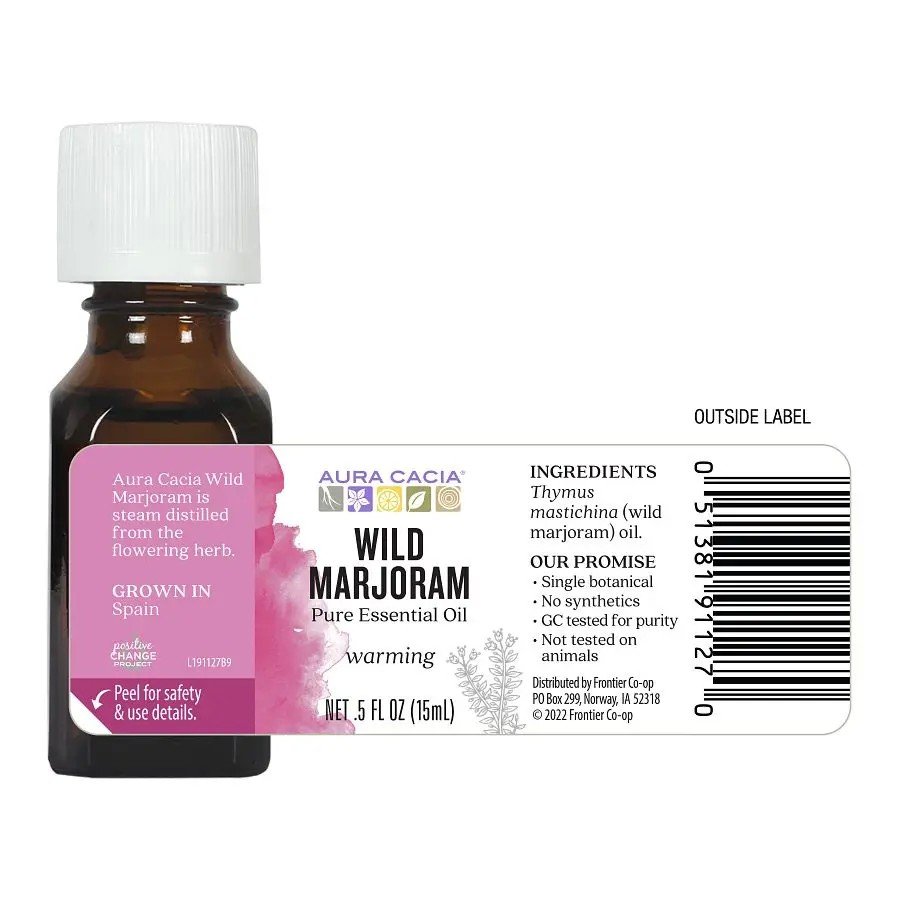 Aura Cacia Wild Marjoram Essential Oil 0.5 oz Oil