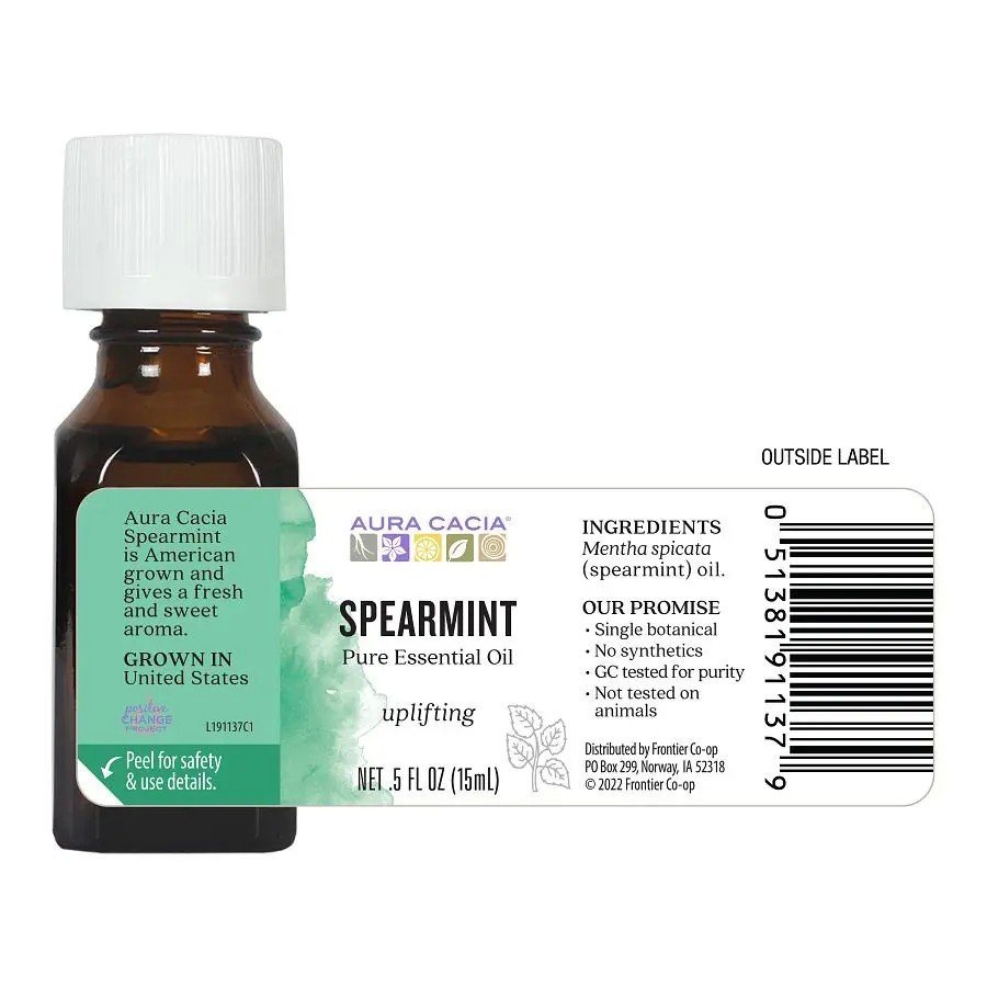 Aura Cacia Spearmint Essential Oil 0.5 oz Oil