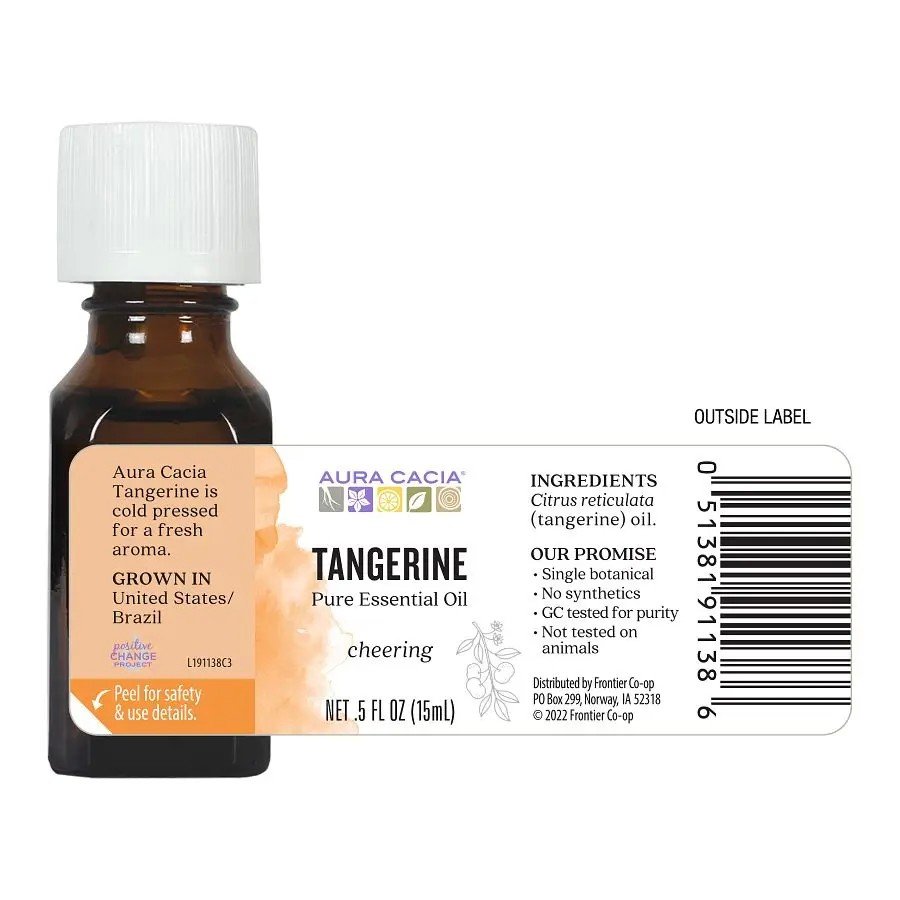 Aura Cacia Tangerine Essential Oil 0.5 oz Oil