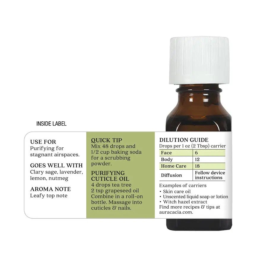 Aura Cacia Tea Tree Essential Oil 0.5 oz Oil