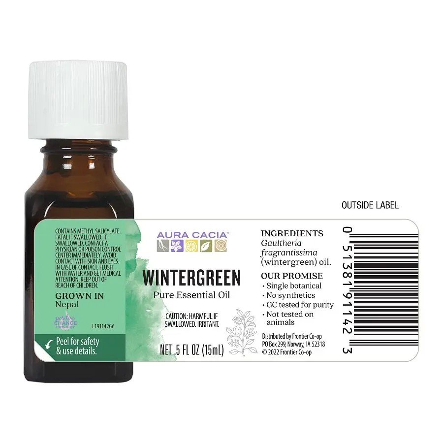 Aura Cacia Wintergreen Essential Oil 0.5 oz Oil