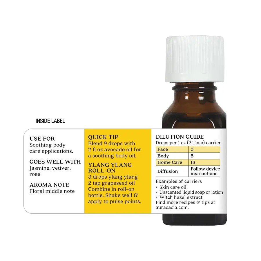 Aura Cacia Ylang Ylang III Essential Oil 0.5 oz Oil