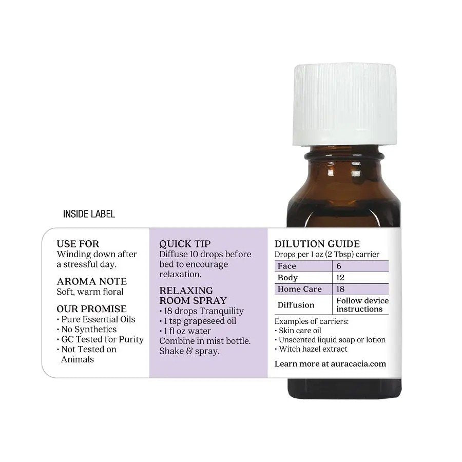 Aura Cacia Tranquility Essential Oil Blend 0.5 fl oz (15 mL) Oil