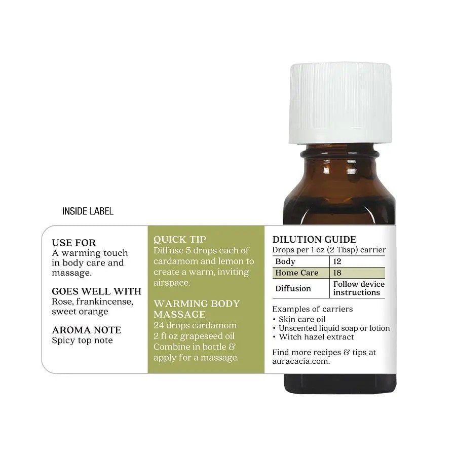 Aura Cacia Essential Oil Cardamom Seed 0.5 oz EssOil