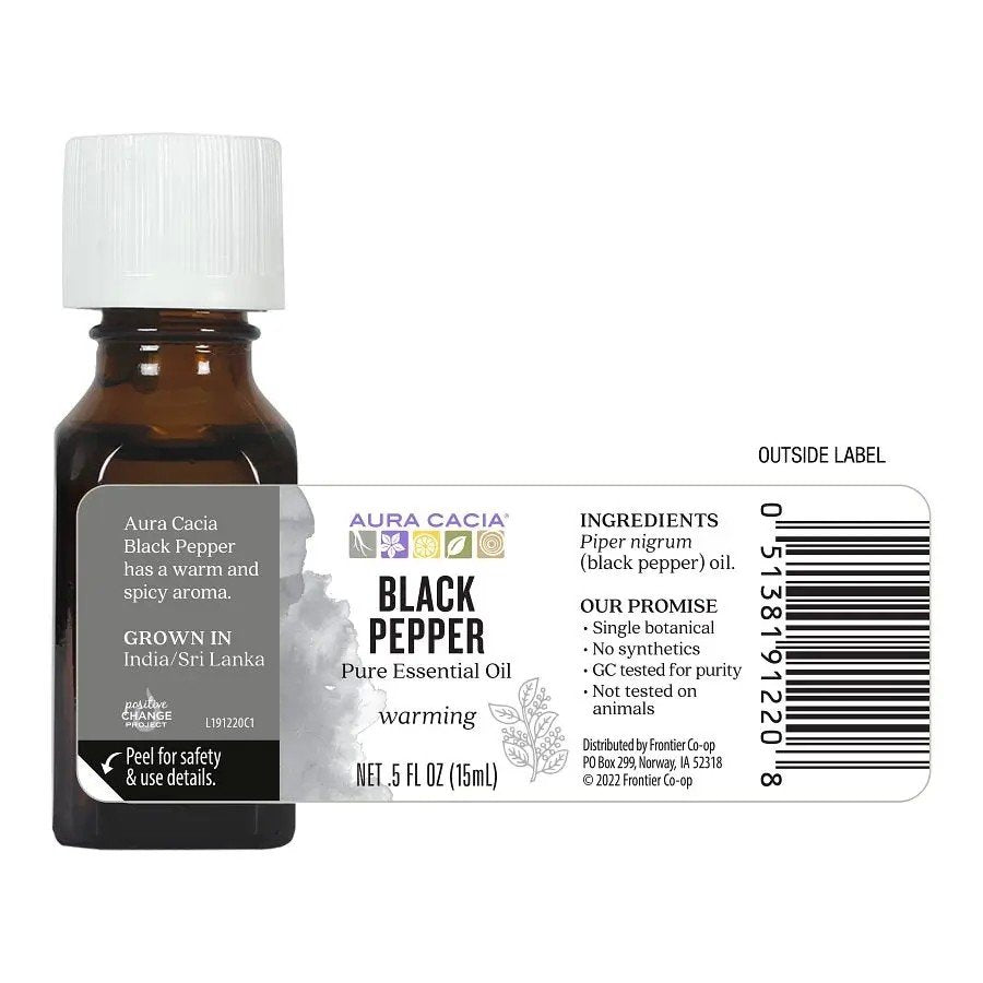 Aura Cacia Black Pepper Essential Oil Blend .5 fl oz Oil