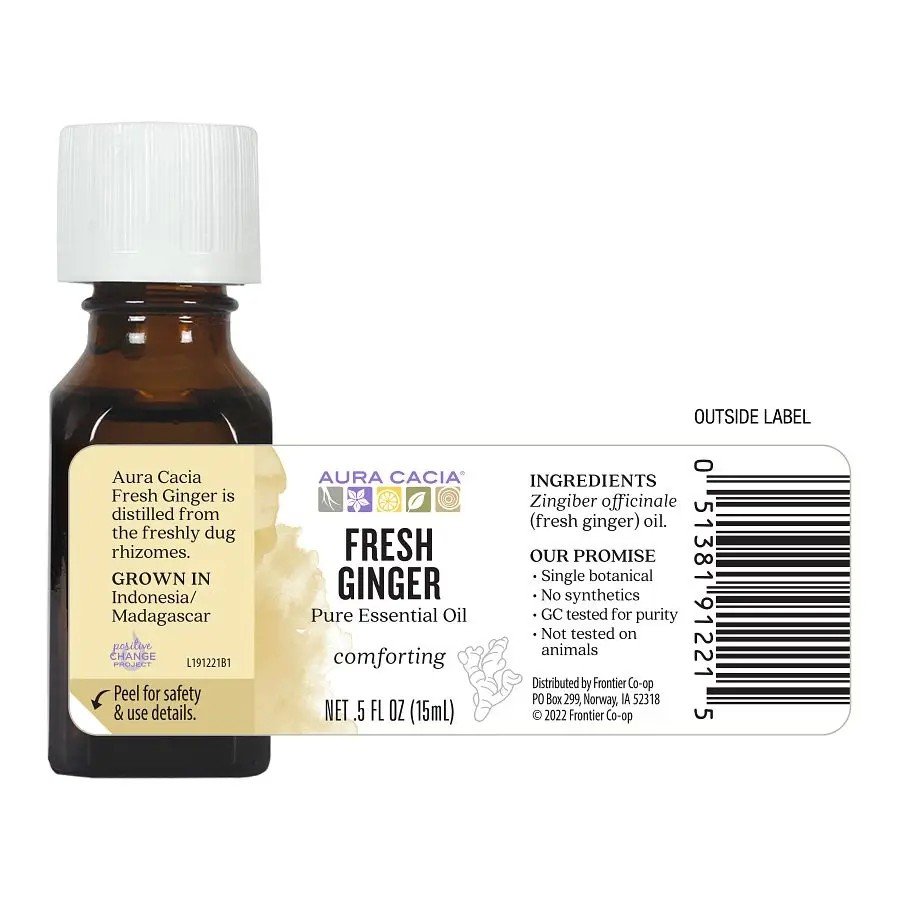 Aura Cacia Fresh Ginger Essential Oil 0.5 fl oz Oil