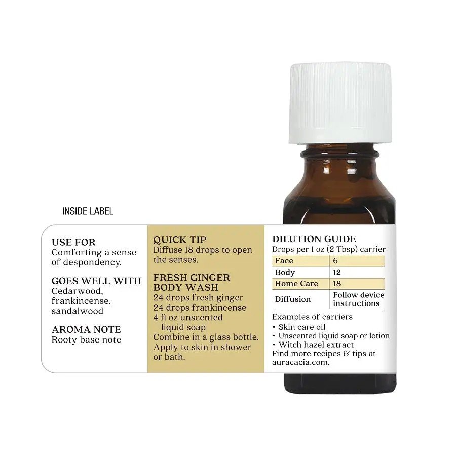 Aura Cacia Fresh Ginger Essential Oil 0.5 fl oz Oil