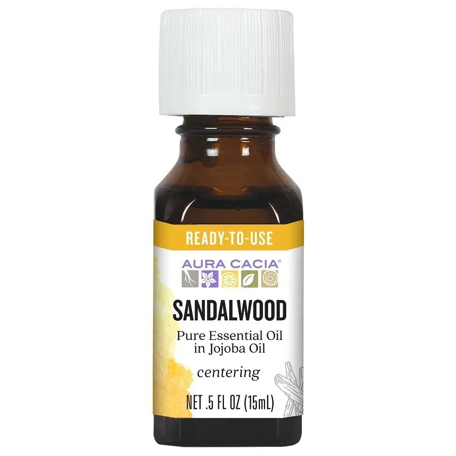 Aura Cacia Precious Essentials Oil Sandalwood w/Jojoba 0.5 oz Essential Oil